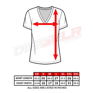 Short Sleeve Dieselr Women's V-Neck