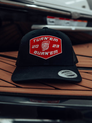 Turn 'Em & Burn 'Em 2023 Retro Trucker Snapback Hat