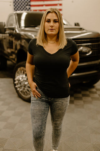 Short Sleeve Dieselr Women's V-Neck