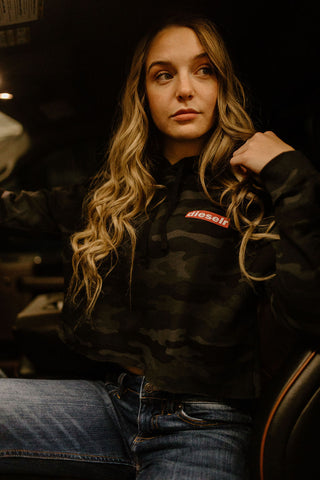Dieselr Camo Crop Hoodie