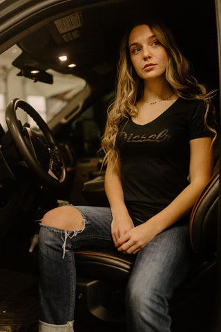 Short Sleeve Dieselr Women's V-Neck